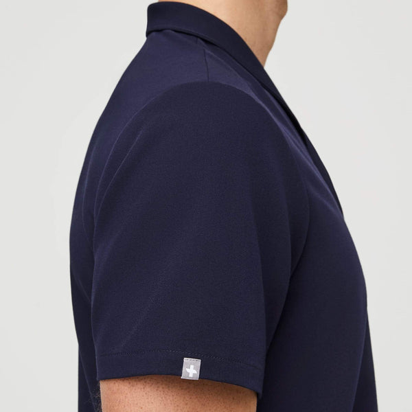 Men's Navy Moree - Classic Collared Scrub Top