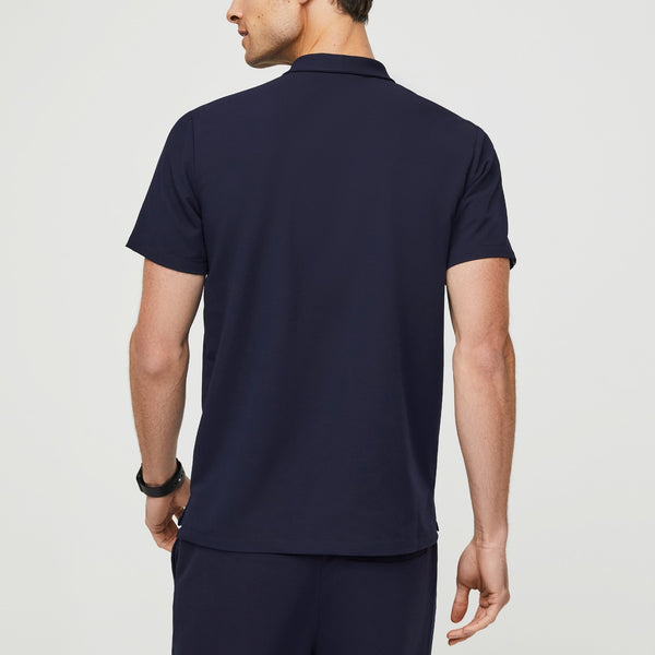 Men's Navy Moree - Classic Collared Scrub Top