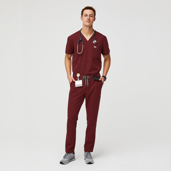 Men's Burgundy Nazca - Slim Scrub Pant
