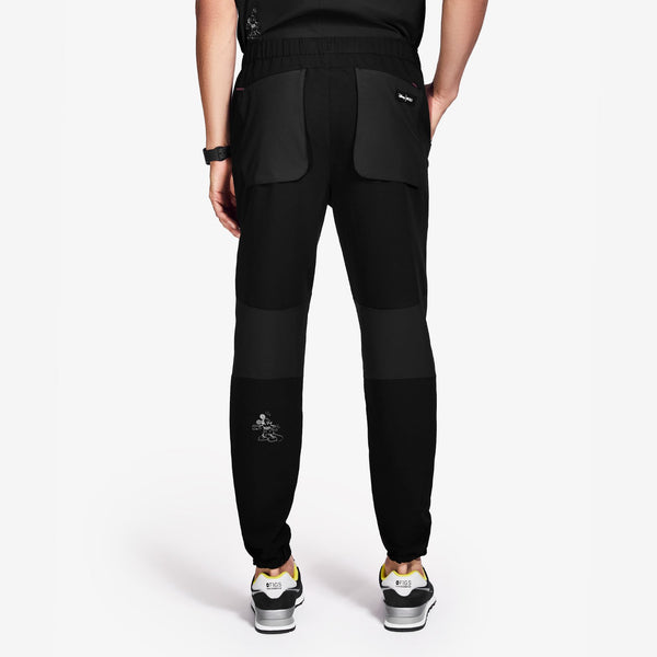 Men's Black Mickey Mouse - Slim Jogger Scrub Pant