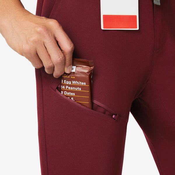 Men's Burgundy Tansen - Zip Jogger Scrub Pant
