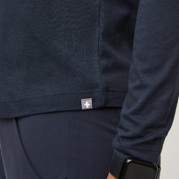 Women's Navy Mock-Neck - Long-Sleeve
