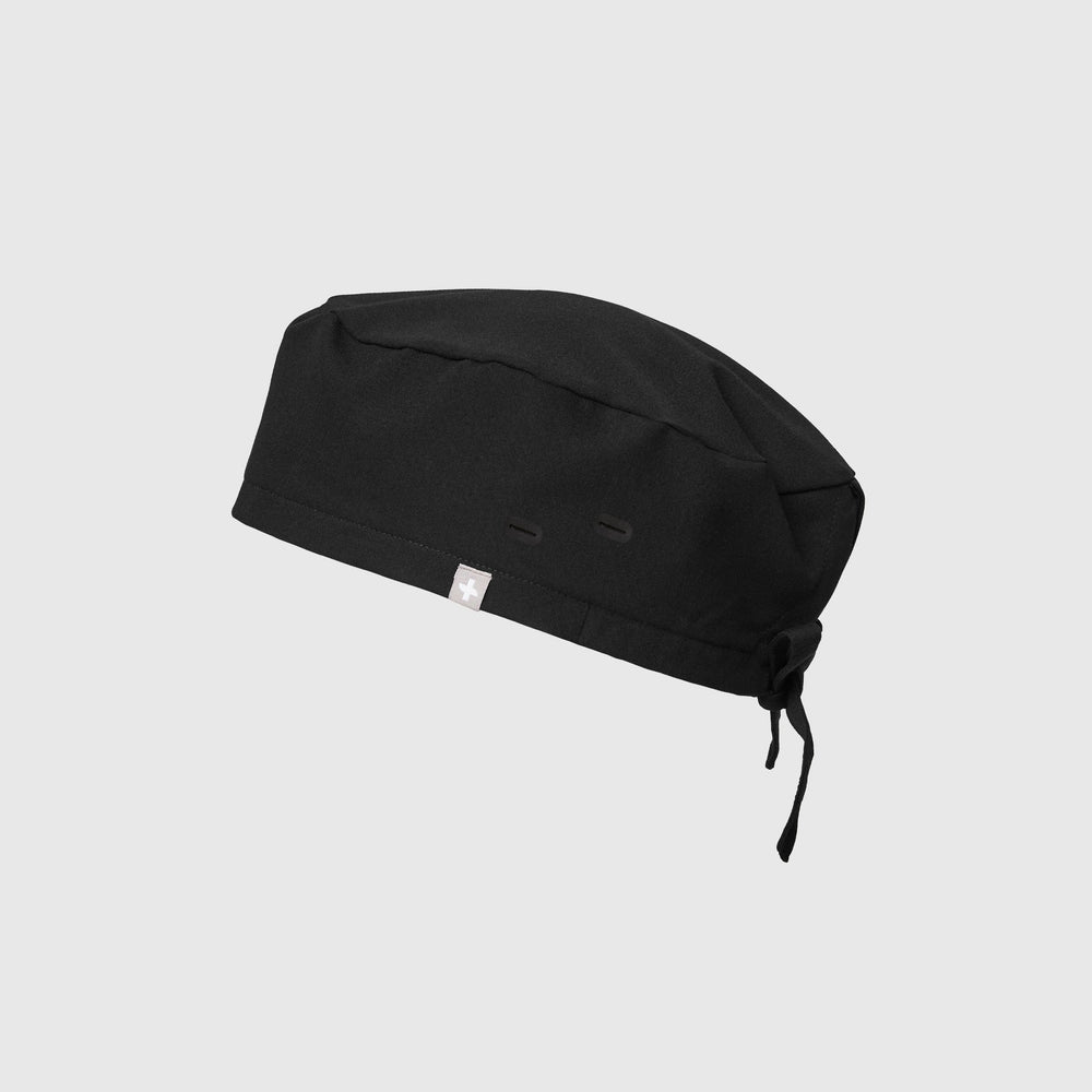 Black FIGS Scrub Cap With Buttonholes ( Classic Black)