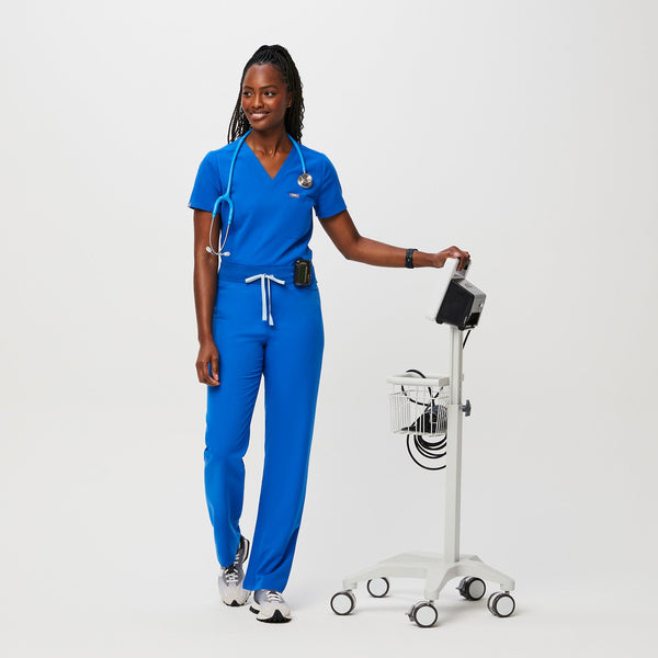 Women's Royal Blue Livingston High-Rise - Petite Straight-Leg Scrub Pant™