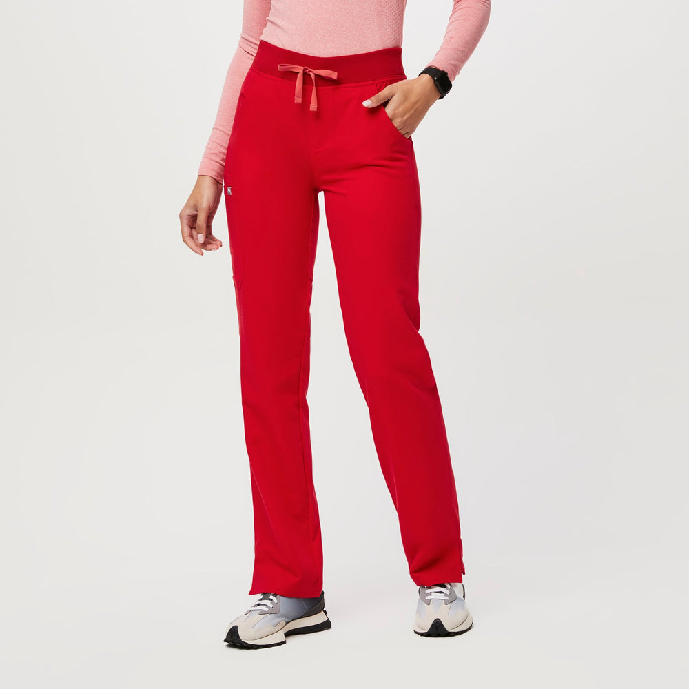 Women's Pop Red Kade High-Rise - Straight-Leg Scrub Pant™
