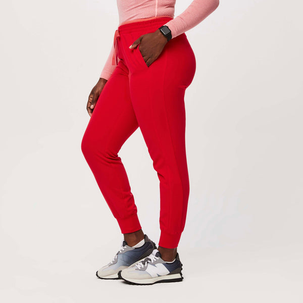 Women's Pop Red Mari Skinny Petite Jogger Scrub Pant