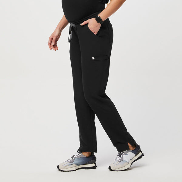 Women's Black Yola™ Maternity - Petite  Scrub Pant