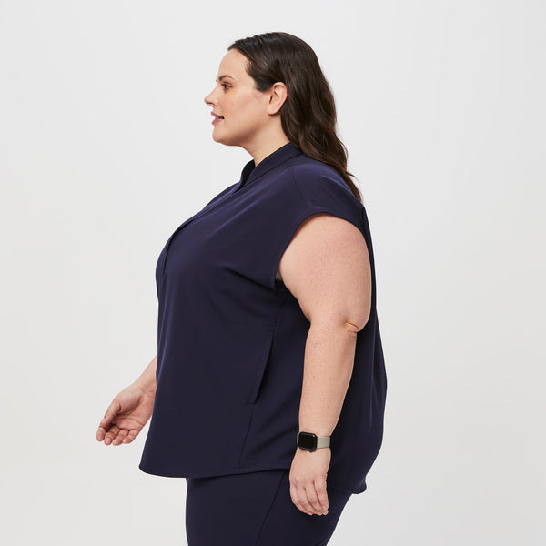 Women's Navy Rafaela™ - Oversized  Scrub Top (3XL - 6XL)