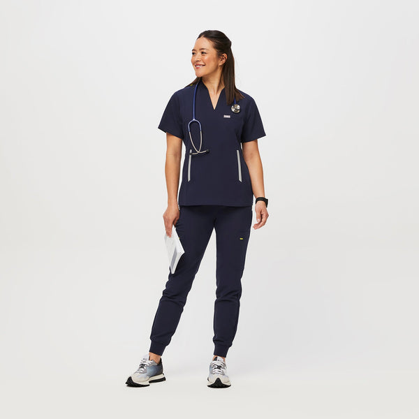 Women's Navy Slim Odesa - Scrub Top
