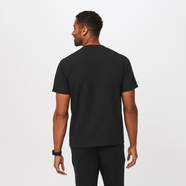 Men's Black Corfield - Henley Scrub Top