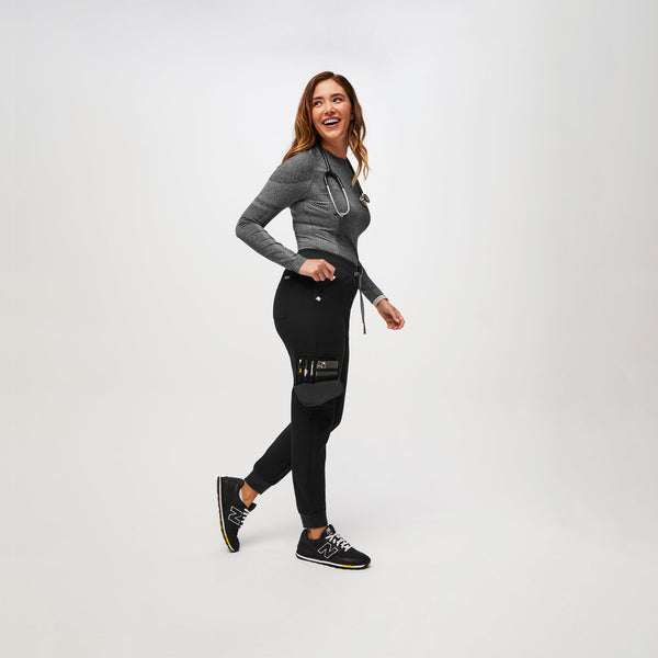 Women's Black 22-Pocket - Tall Jogger Scrub Pant