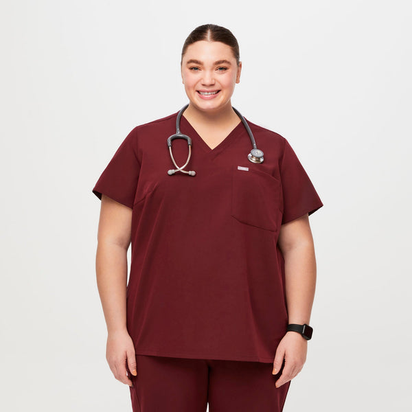 Women's Burgundy Catarina™-  Scrub Top (3XL - 6XL)