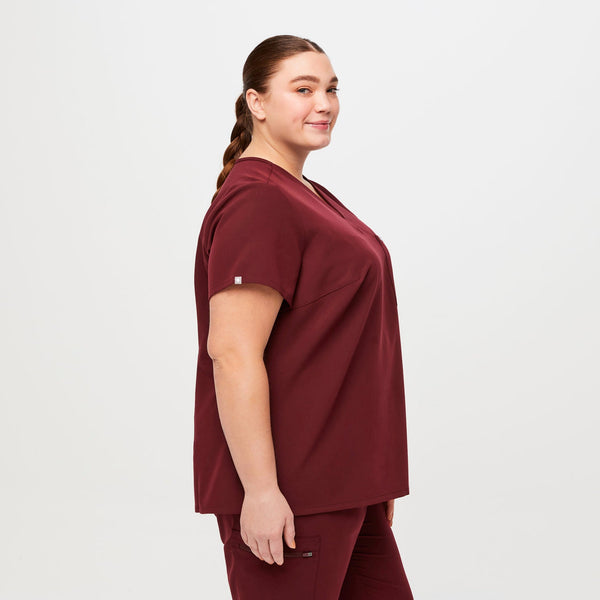Women's Burgundy Catarina™-  Scrub Top (3XL - 6XL)