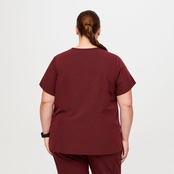 Women's Burgundy Catarina™-  Scrub Top (3XL - 6XL)