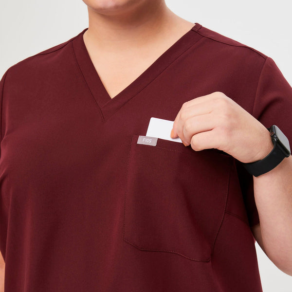 Women's Burgundy Catarina™-  Scrub Top (3XL - 6XL)