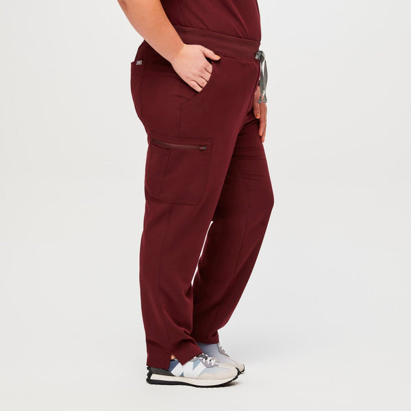 women's Burgundy High Waisted Yola™ - Tall Skinny Scrub Pants (3XL - 6XL)