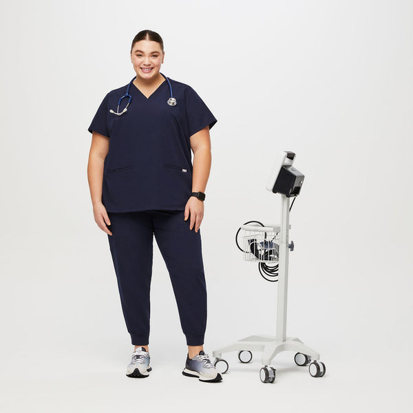 Women's Navy Casma-  Scrub Top (3XL - 6XL)