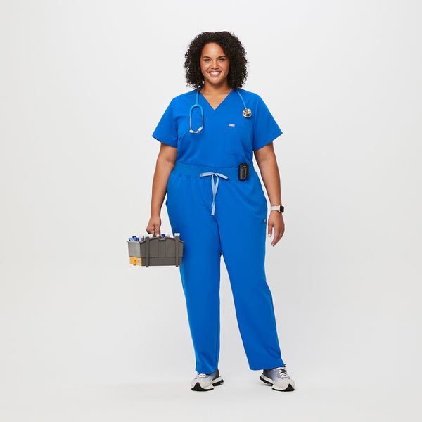 women's Royal Blue High Waisted Yola™ - Petite Skinny Scrub Pants 2.0 (3XL - 6XL)