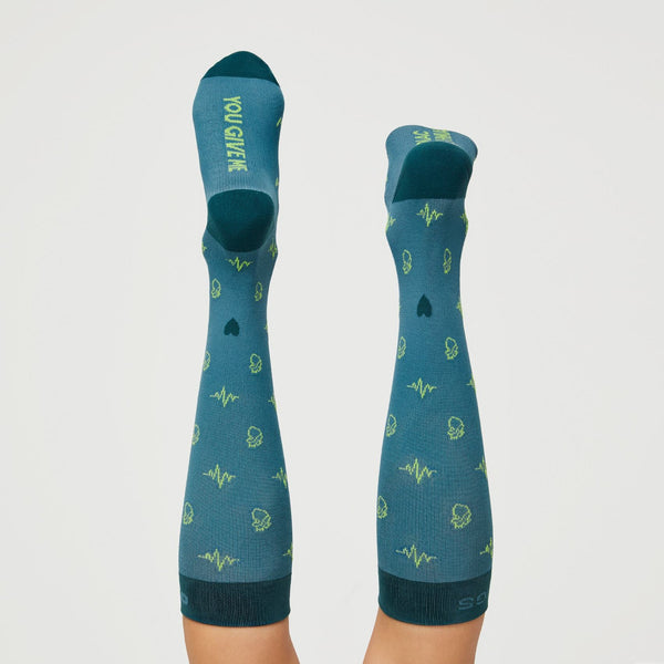 Women's Hydrogreen Mini Heart Repeat - Compression Socks