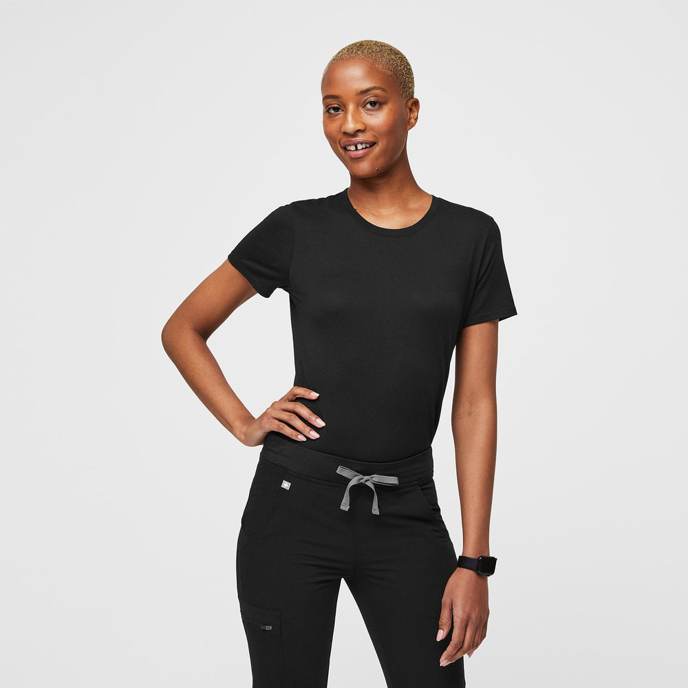 Women's Black Supersoft - Short-Sleeve Underscrub