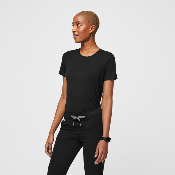 Women's Black Supersoft - Short-Sleeve Underscrub