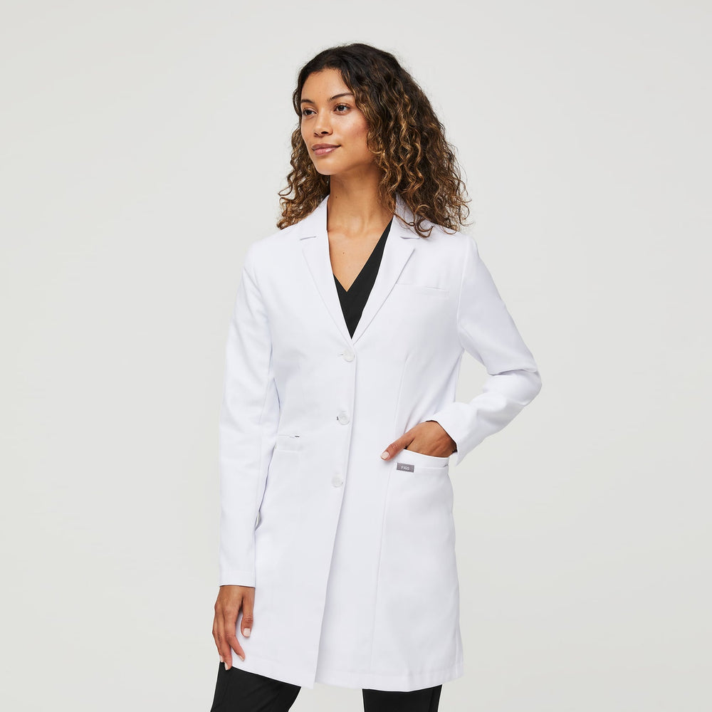 Women's White Bellevue - Long Slim Lab Coat