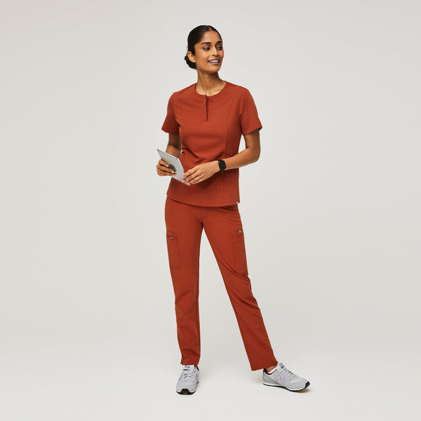 Women's Auburn Bristol - Slim Henley Scrub Top