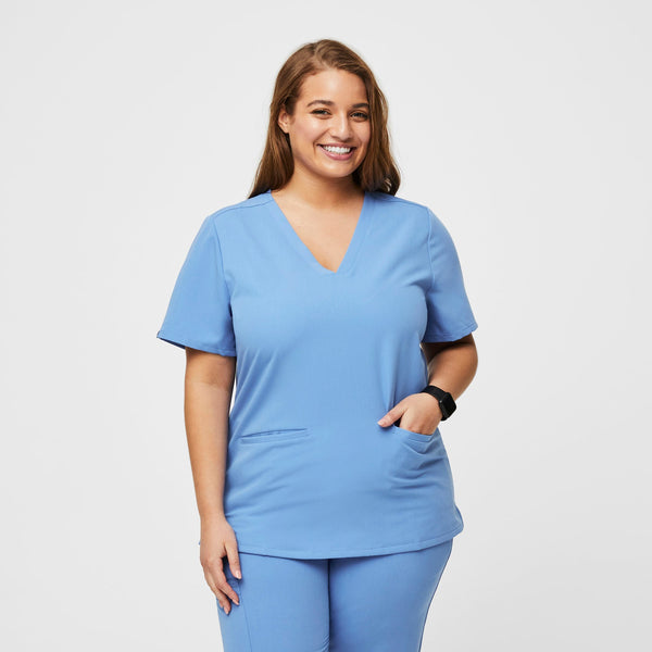 Women's Ceil Blue Casma -  Scrub Top