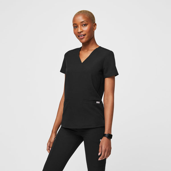 Women's Black Casma -  Scrub Top