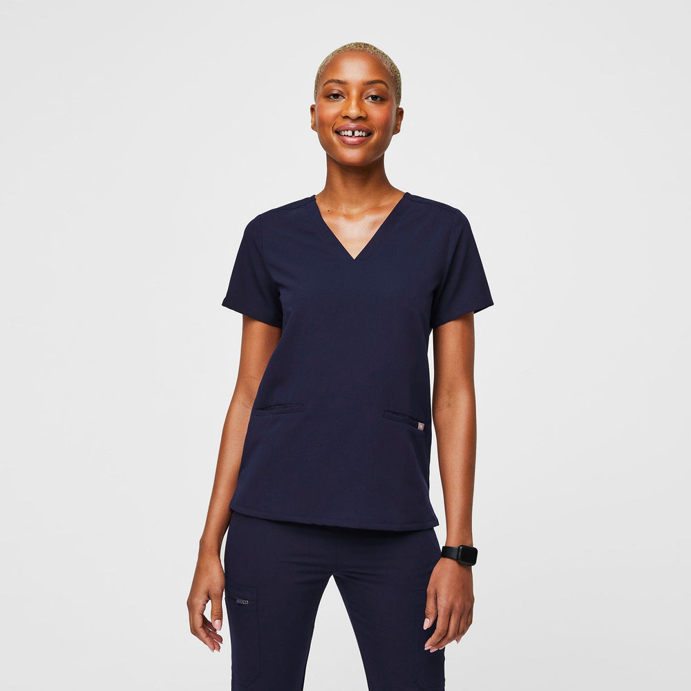 Women's Navy Casma -  Scrub Top