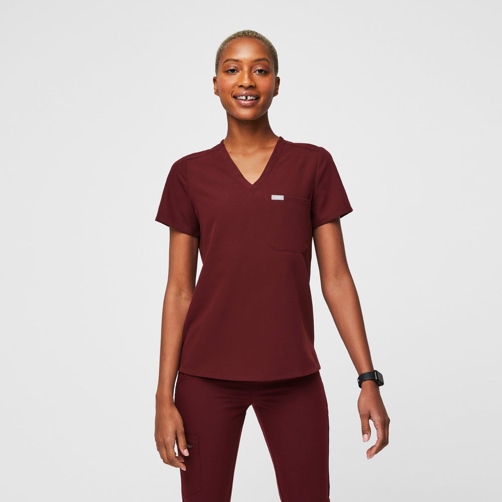 Women's Burgundy Catarina Scrub Top™