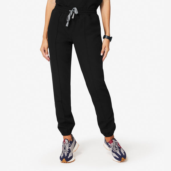 Women's Black Cedar - Pintuck Jogger Scrub Pant