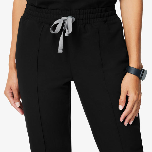 Women's Black Cedar - Pintuck Jogger Scrub Pant