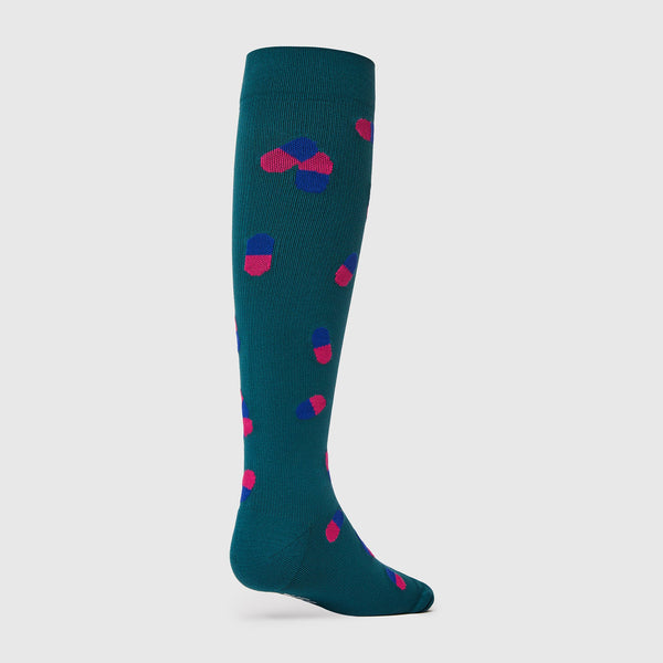 women's Caribbean Blue Chill Pill - Compression Socks
