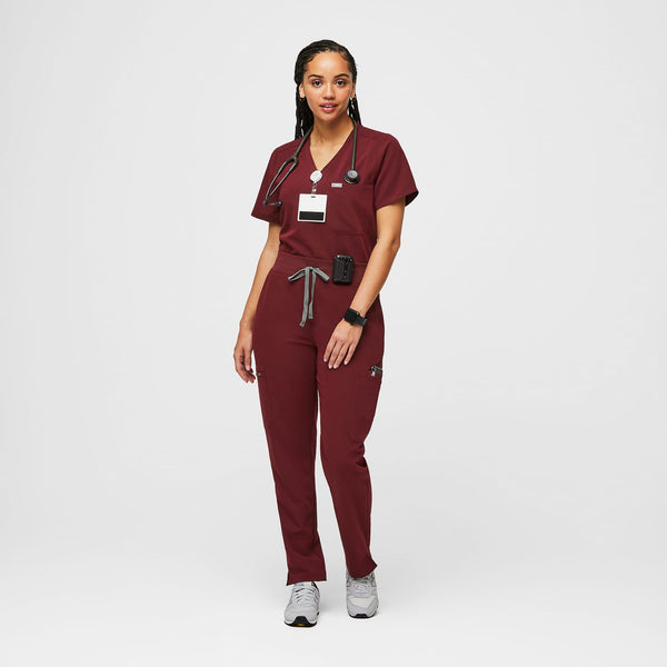 Women's Burgundy Yola High-Rise Slim 2.0 -  Scrub Pant