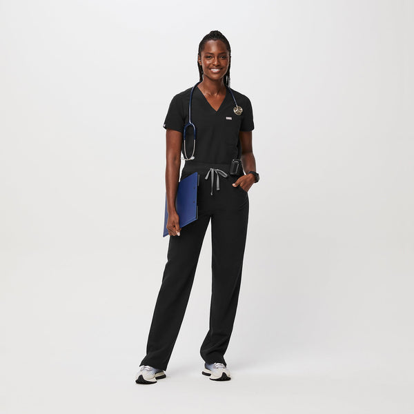 Women's Black Kade High-Rise - Petite Straight-Leg Scrub Pant™