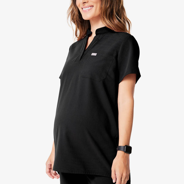 Women's Black Kitale Maternity - Scrub Top