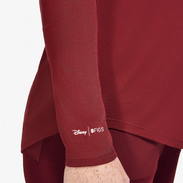 Women's Burgundy Mickey Mouse Oh Boy - Long-Sleeve Underscrub