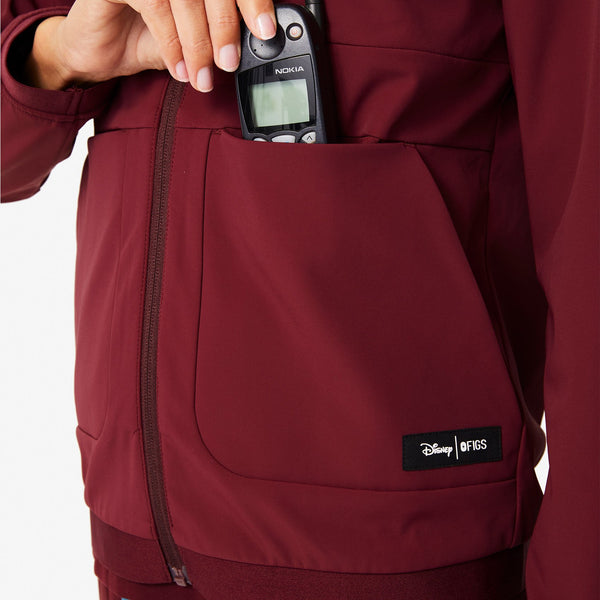 Women's Burgundy Mickey Mouse Softshell Jacket