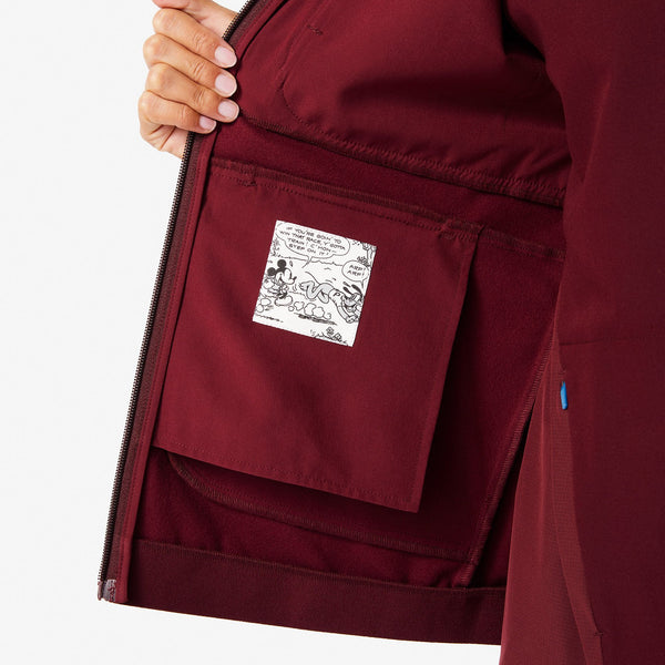 Women's Burgundy Mickey Mouse Softshell Jacket