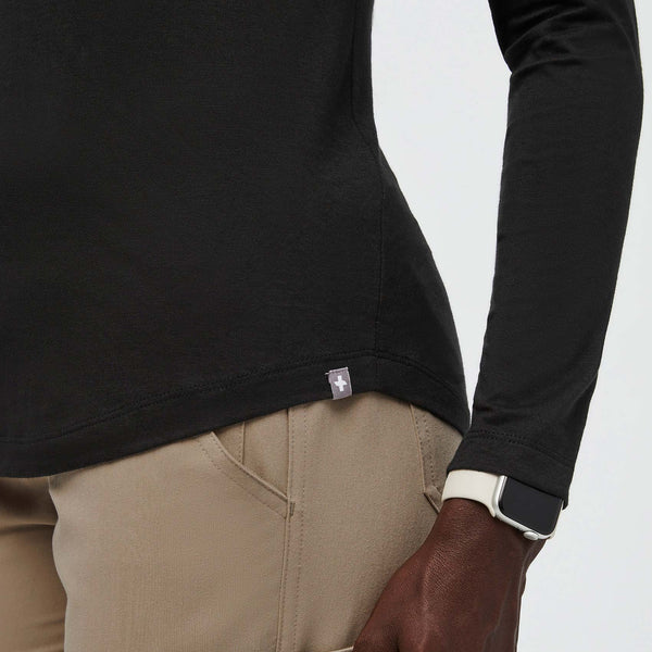 Women's Black Mock-Neck - Long-Sleeve