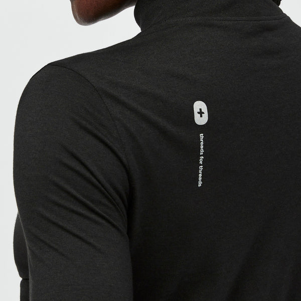 Women's Black Mock-Neck - Long-Sleeve