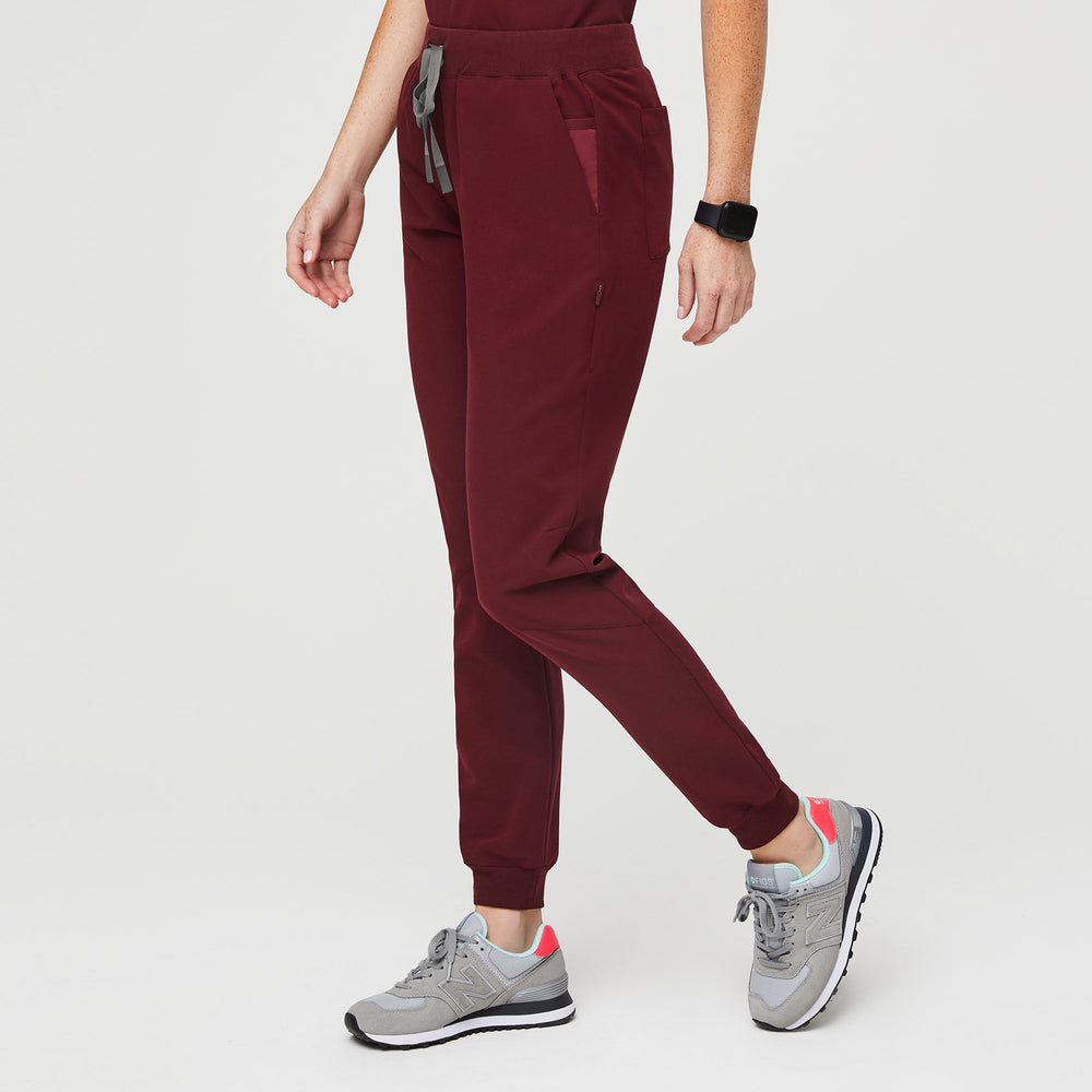 Women's Burgundy Muhima - Skinny Jogger Scrub Pant