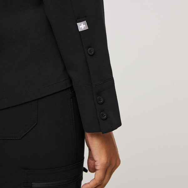 Women's Black Nala - Long-Sleeve ScrubPolo™