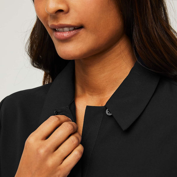 Women's Black Nala - Long-Sleeve ScrubPolo™