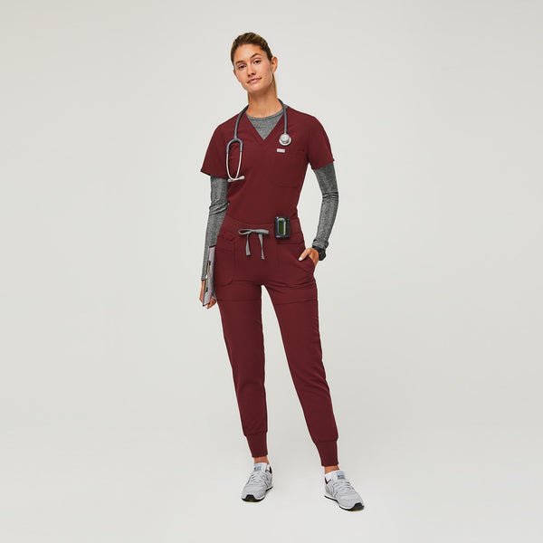 Women's Burgundy Nepal - Skinny Jogger Scrub Pant