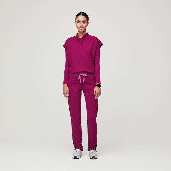 Women's Dark Magenta Nepal - Petite Skinny Scrub Pant