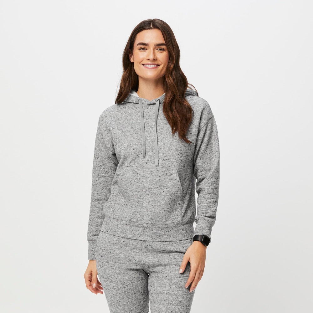Women's Heather Grey Off-Shift™ - Hoodie Sweatshirt