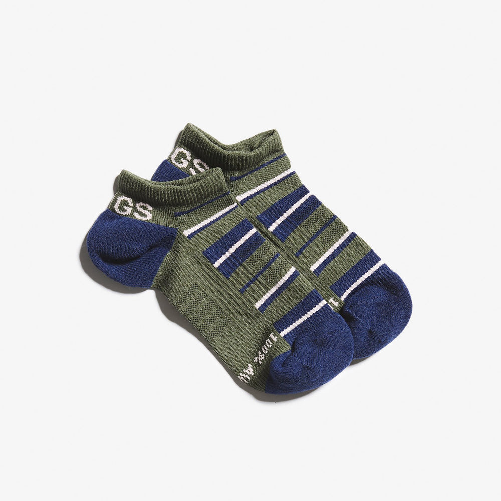 Women's Moss Olive Stripe - Ankle Socks