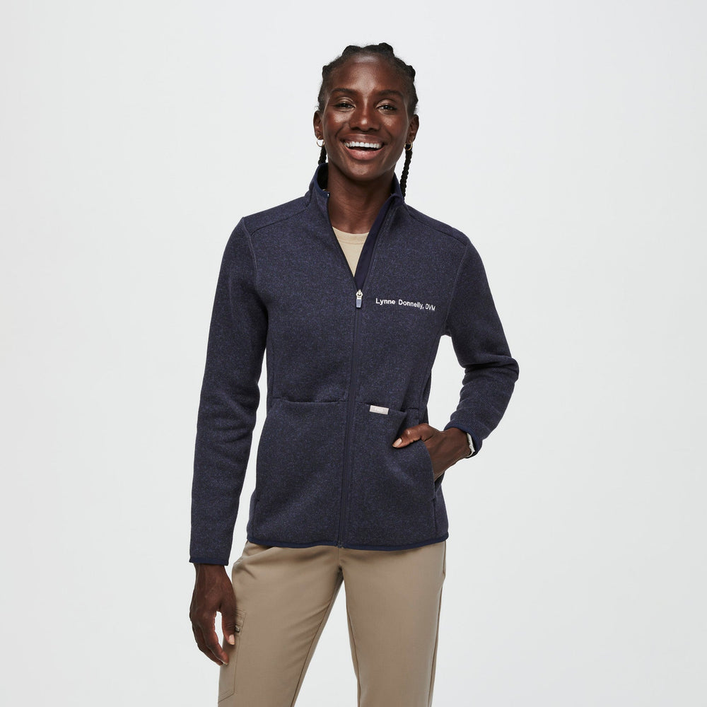 Women's Heather Navy On-Shift™ - Sweater-Knit Jacket